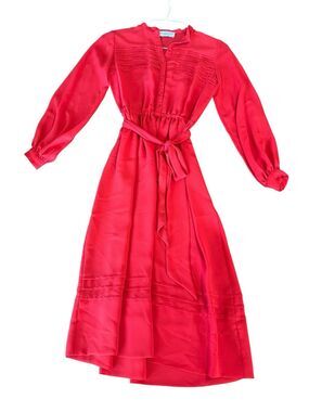 NOS Frances Henaghan Saks Fifth Avenue Vintage Dress Women Secretary Sz 4 Red